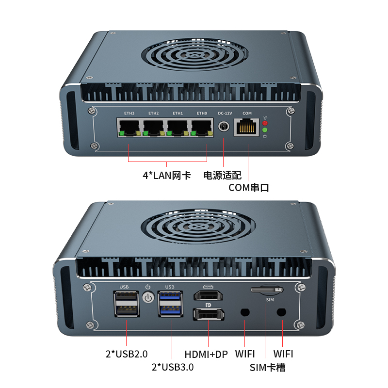 Pfsense Firewall Router 2.5G 4 I226 - Router Mini PC 2.5G z wentylatorem,